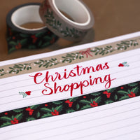 Christmas Holly & Mistletoe Washi Tape, Pack of 2