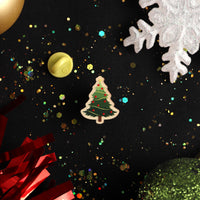 Christmas Tree Wooden Pin Badge
