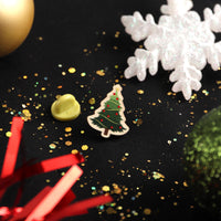 Christmas Tree Wooden Pin Badge