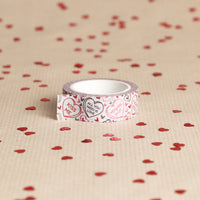 Valentines Love Hearts & XOXO Washi Tape, Pack of 2