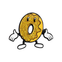 Glitter enamel doughnut soft enamel pin badge