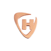 H monogram die struck pin badge