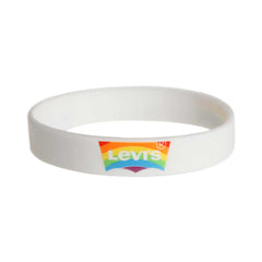 Printed white silicone wristband