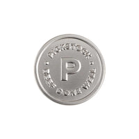 Pickstock die struck pin badge