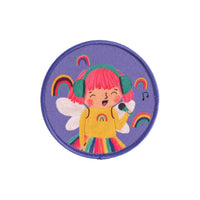 Singing girl printed patch