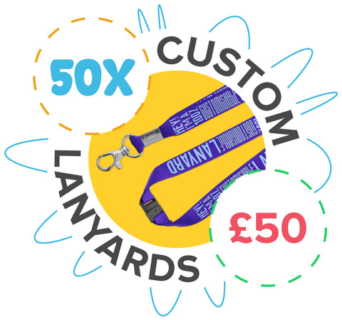 50 custom lanyards for 50 pounds