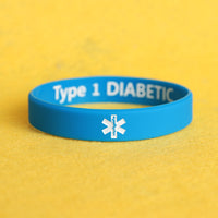 Diabetes Wristbands - Type 1 - Type 2 - Diabetic Silicone Wristbands all ages