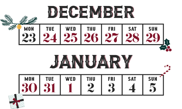 Aspinline's Christmas Closure Dates Aspinline's Christmas Closure Dates