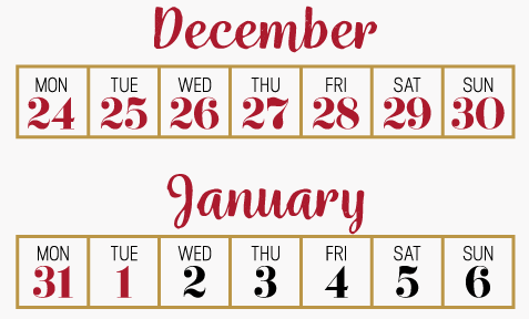 Christmas Closure Dates Christmas Closure Dates