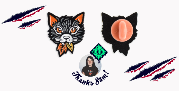 halloween cat pin badge halloween cat pin badge