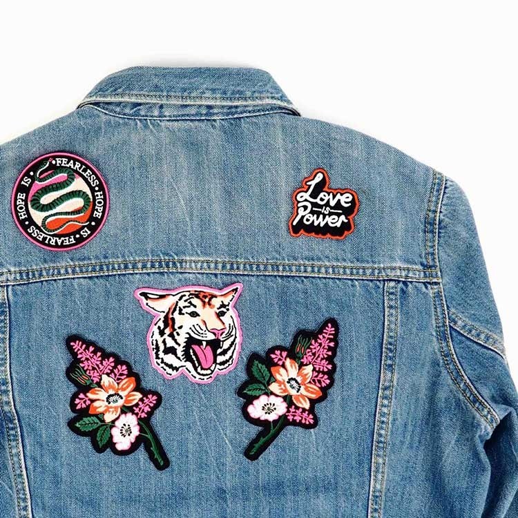 Tiger Face Patch on Denim Tiger Face Patch on Denim