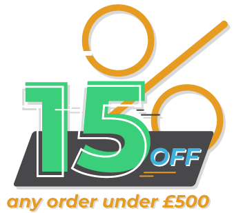 GET 15% OFF ANY ORDER UNDER £500